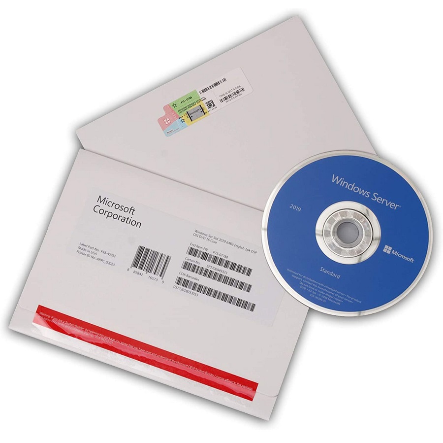 Windows Svr Std 2019 64 bit English 1pk DSP OEI DVD 16 core (P73 - 07788)